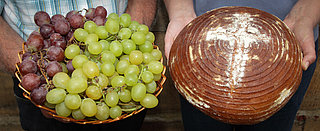 Brot und Weintrauben zum Erntedankfest